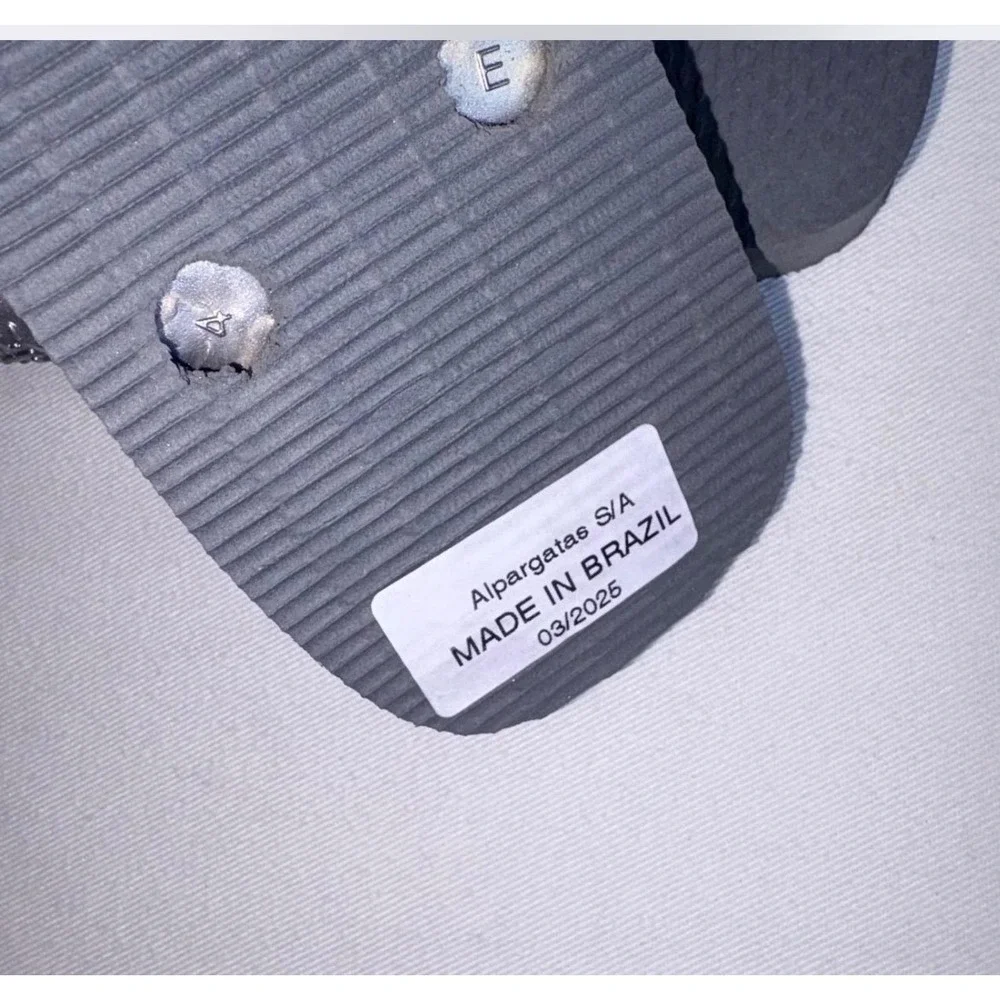 Havaianas Flip Flops 11 - 12 Steel Grey silver new Metallic Thong Sandal beach